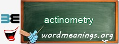 WordMeaning blackboard for actinometry
